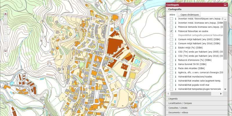 Visualització dins del visor Transició energètica i climàtica