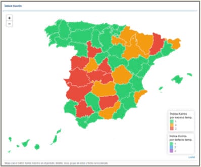 Índex Kairós. Font: centro Nacional de Epidemiología