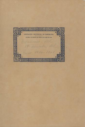 Exàmens del primer trimestre del curs 1940-1941. Fons: Escola Universitària d’Enginyeria Tècnica en Teixits de Punt de Canet de Mar (EUETTP). (CAT AGDB UI 8)